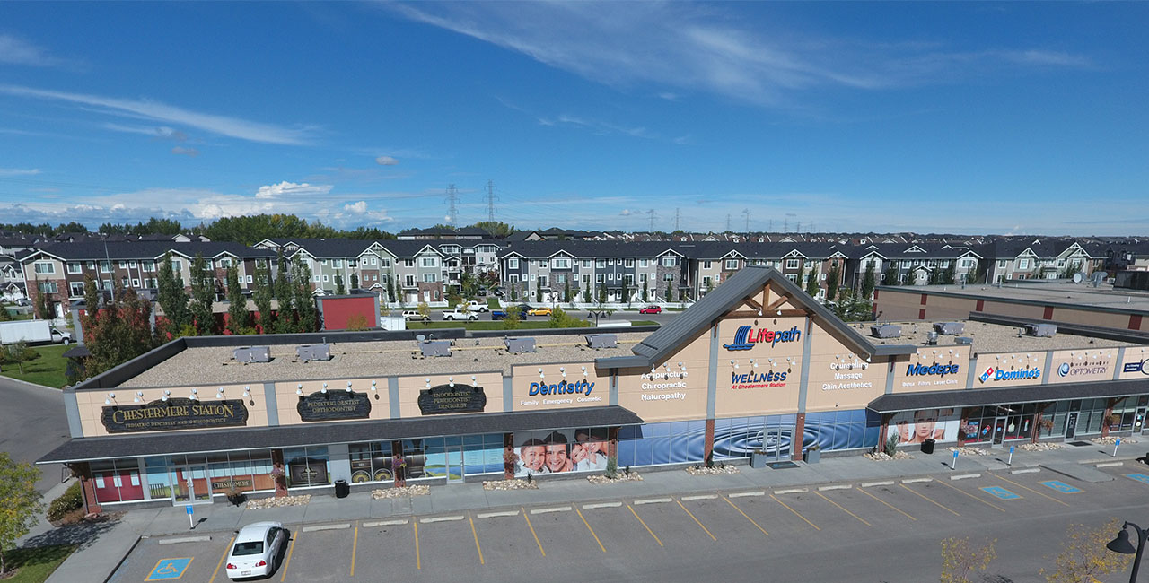 Exterior Drone Shot of Lifepath Dental and Wellness | Chestermere Lifepath Dental | Lifepath Dental & Wellness
